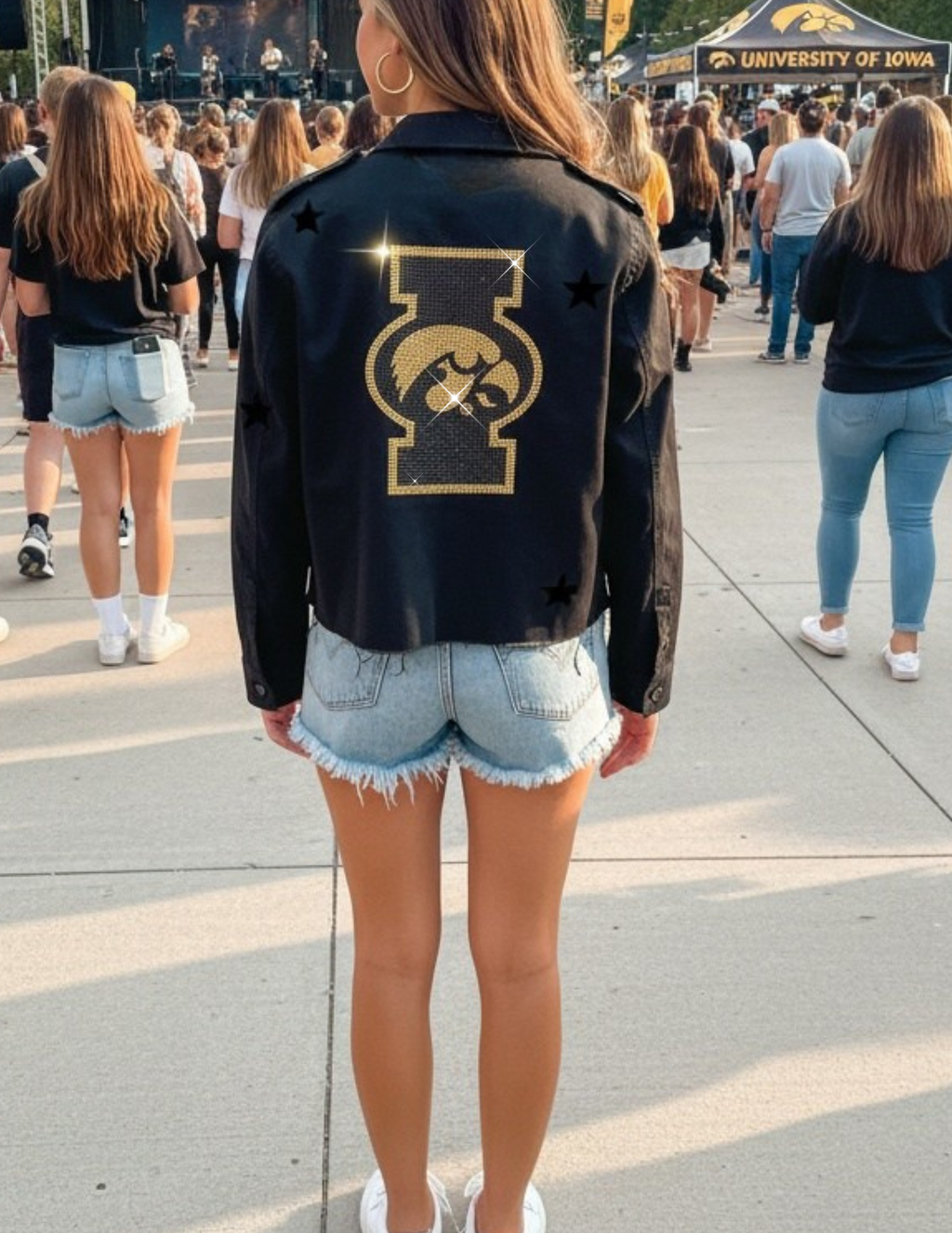 University of Iowa Block I Tigerhawk Black Shacket