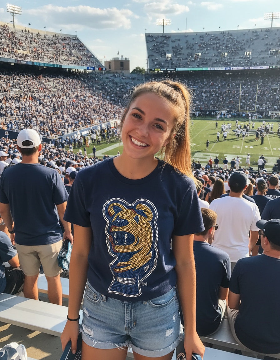 Penn State Mascot Head Navy Crewneck Short Sleeve T-Shirt