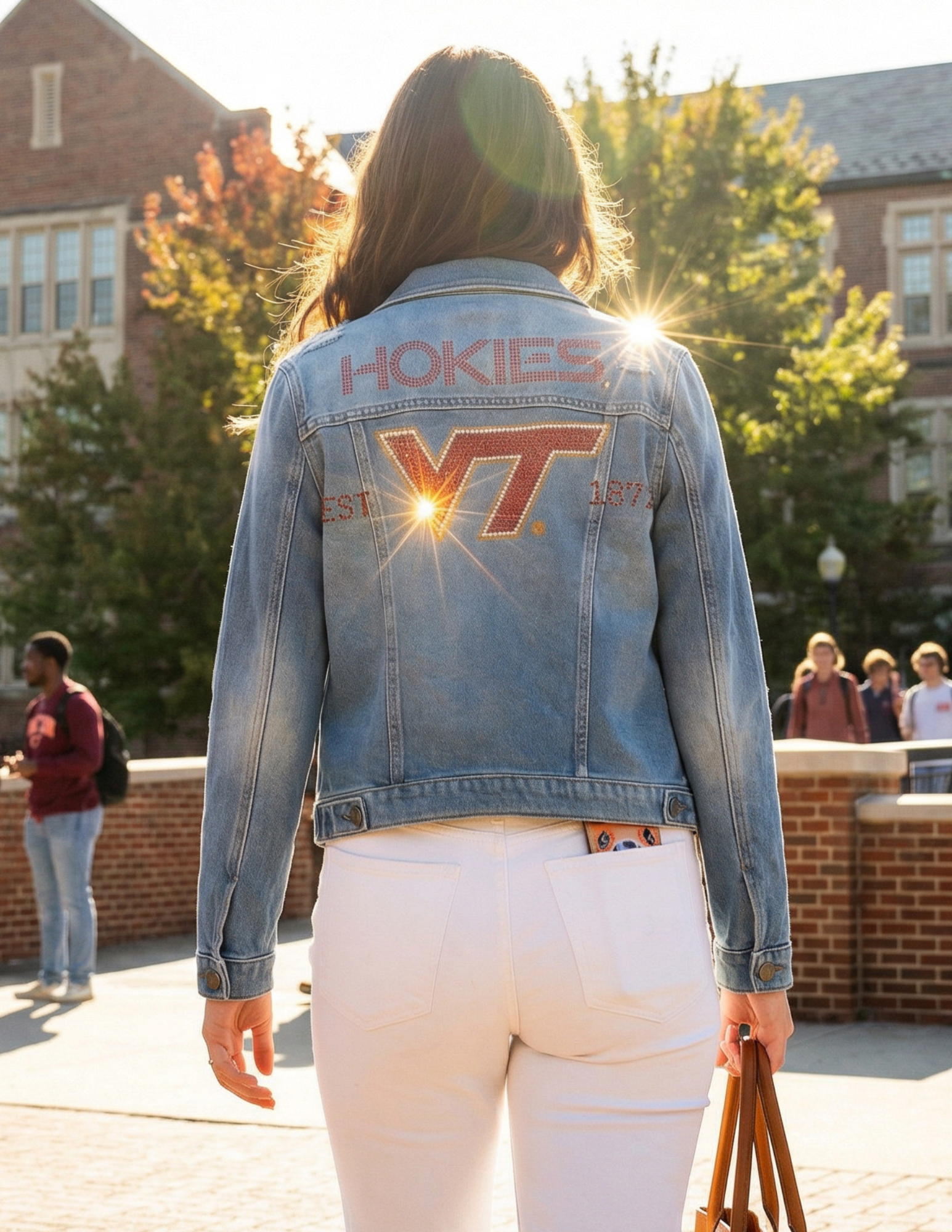Virginia Tech EST 1872 Hokies Blue Denim Jacket