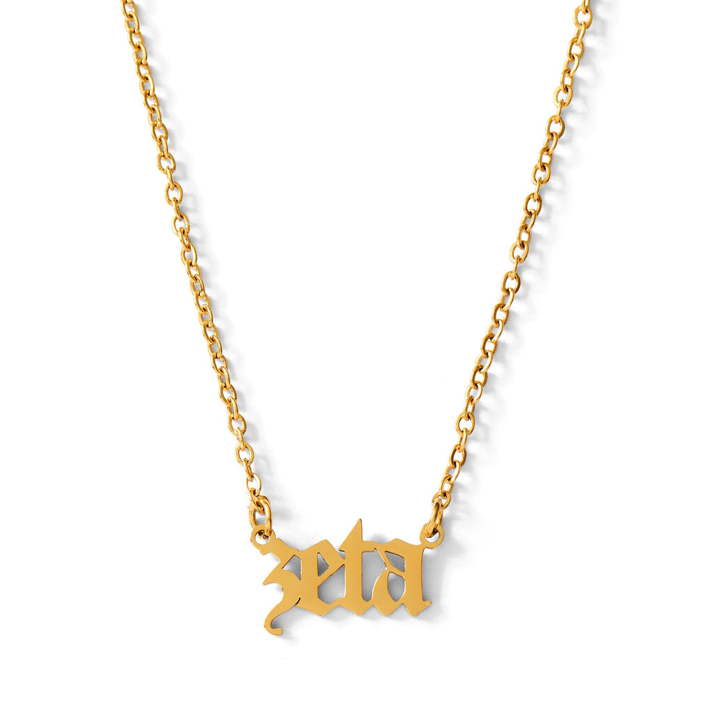 Zeta Tau Alpha Old English Style Sorority Necklace