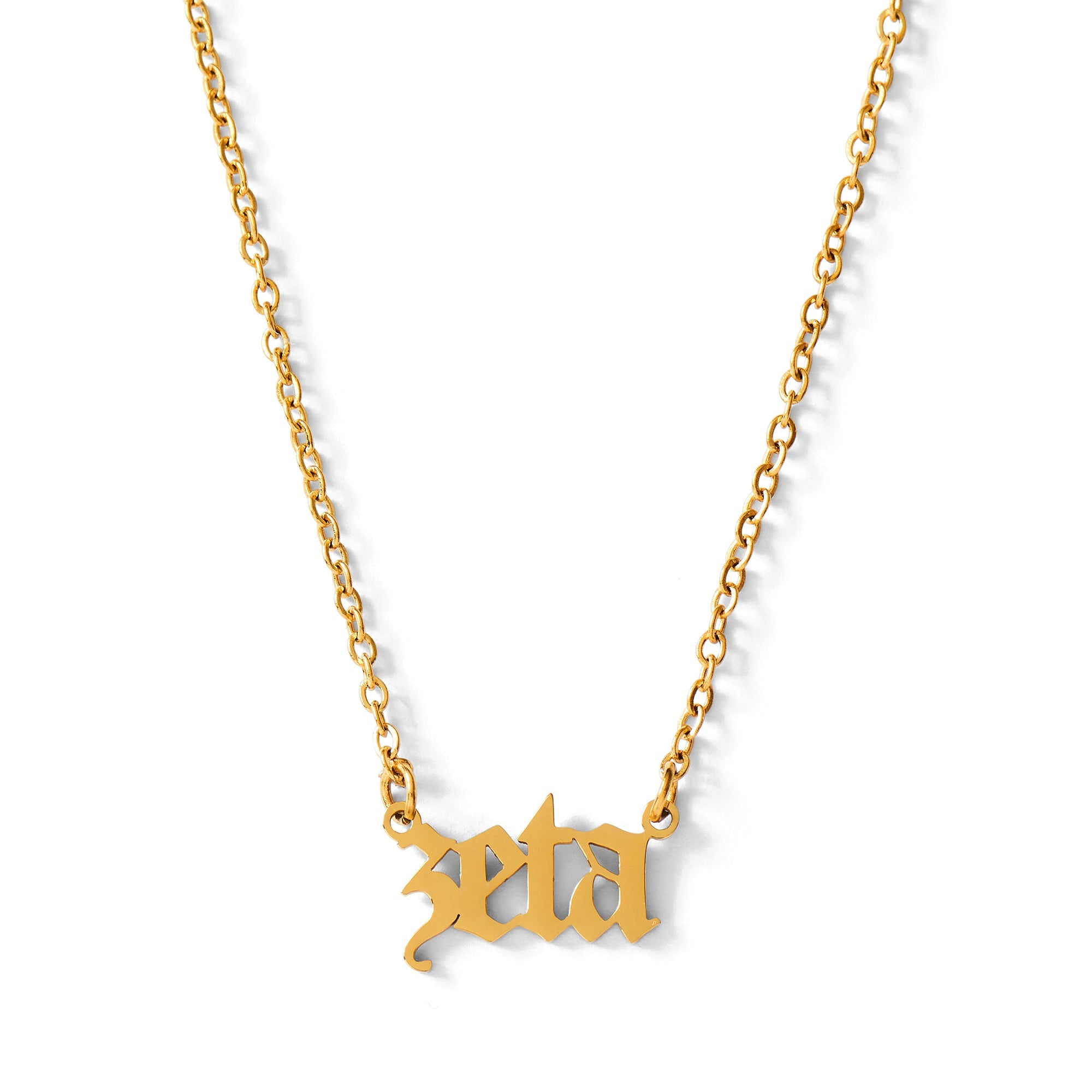 Zeta Tau Alpha Old English Style Sorority Necklace