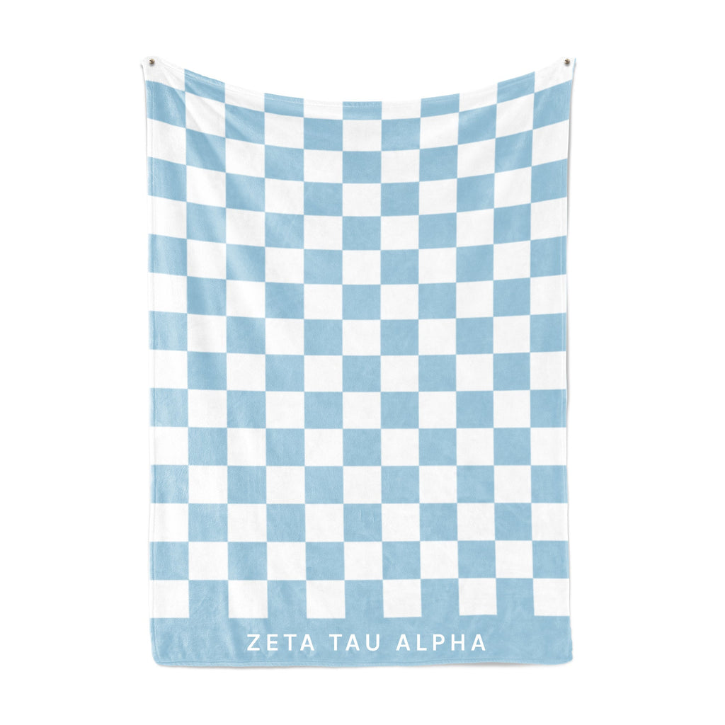 Zeta Tau Alpha Blanket - Thick Checkered Sherpa Blanket