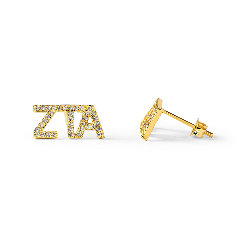 Zeta Tau Alpha 18k Gold Plated Stud Earrings