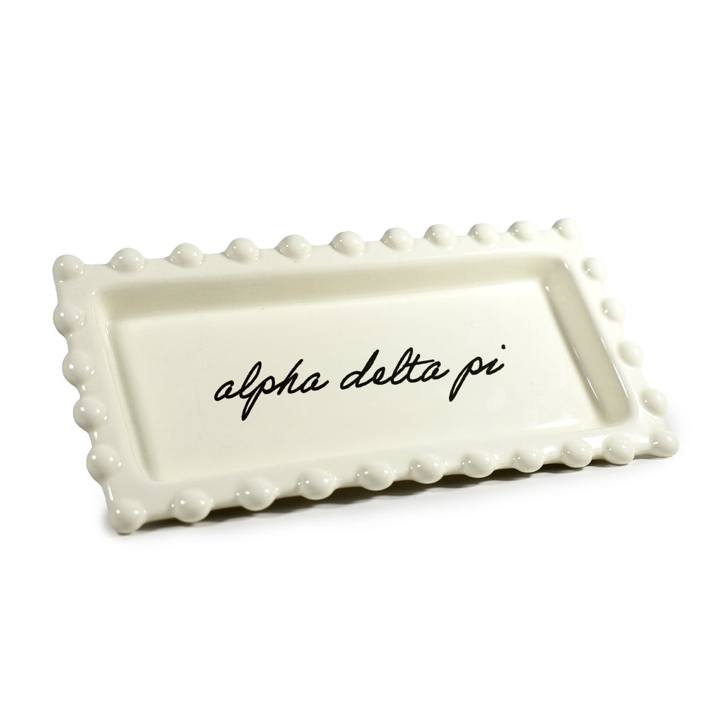Alpha Delta Pi Jewelry Dish - Rectangular Cursive Script Sorority Name