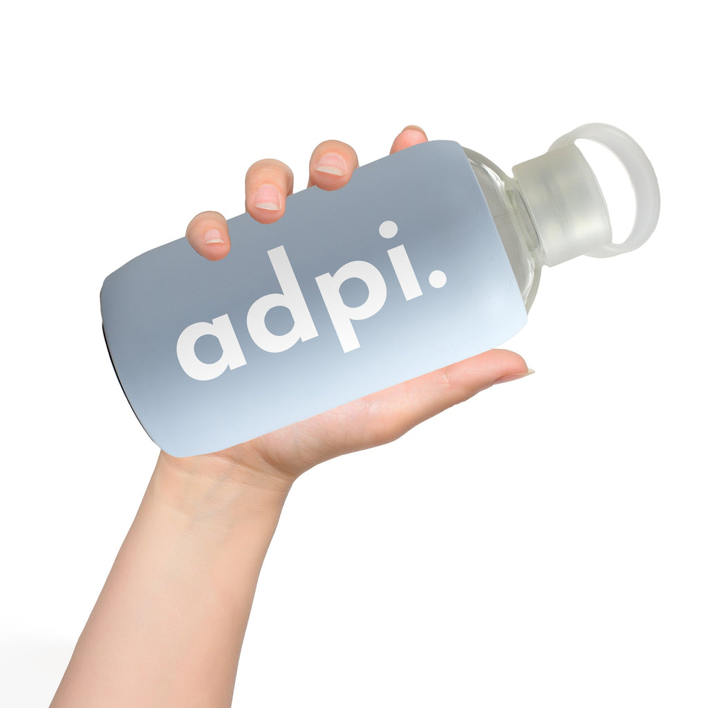 Alpha Delta Pi Glass Water Bottle with Silicone Sleeve
