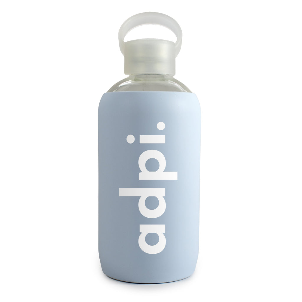 Alpha Delta Pi Glass Water Bottle with Silicone Sleeve