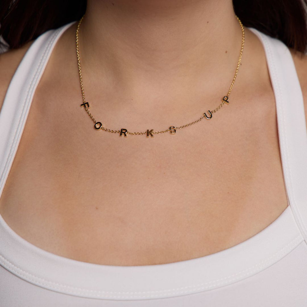 Arizona State University "Forks Up" Initial Necklace