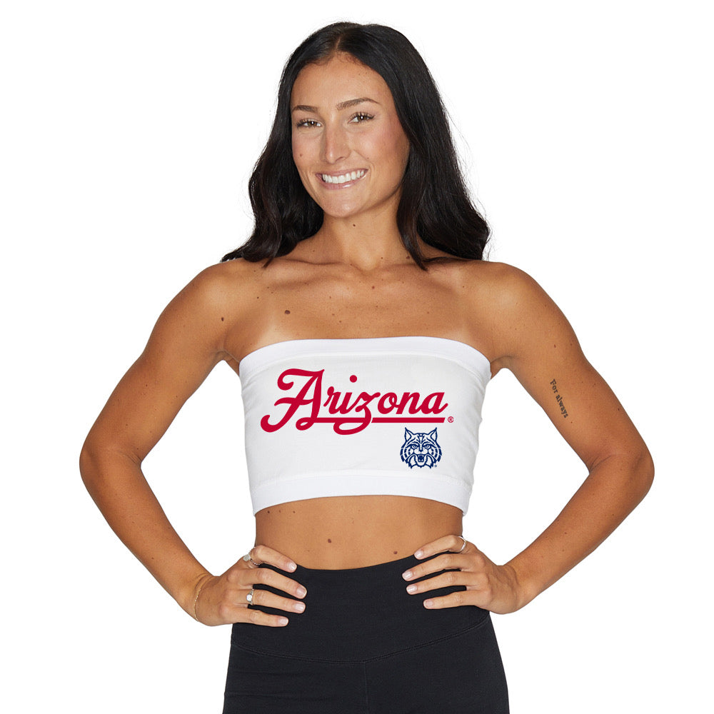 University of Arizona Script White Bandeau Top