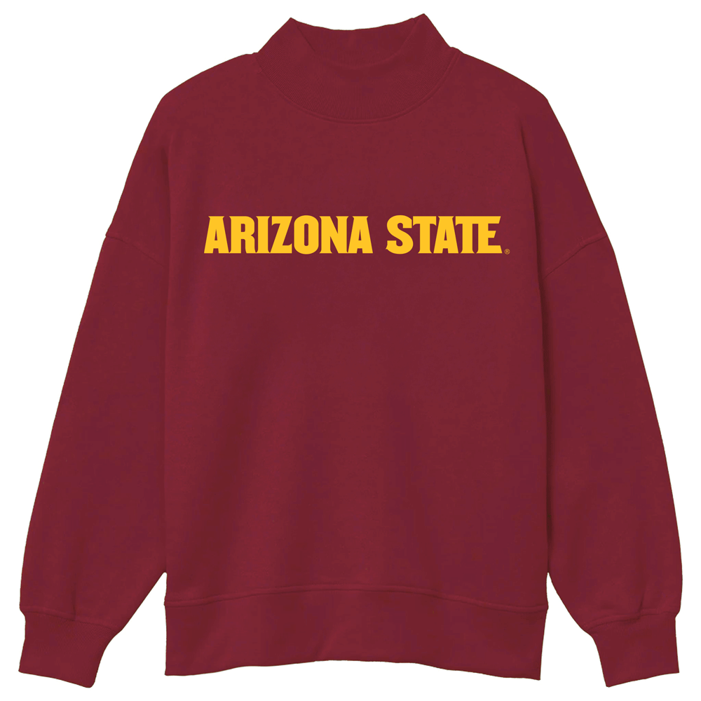 Arizona State ASU Maroon Mock Neck Sweatshirt