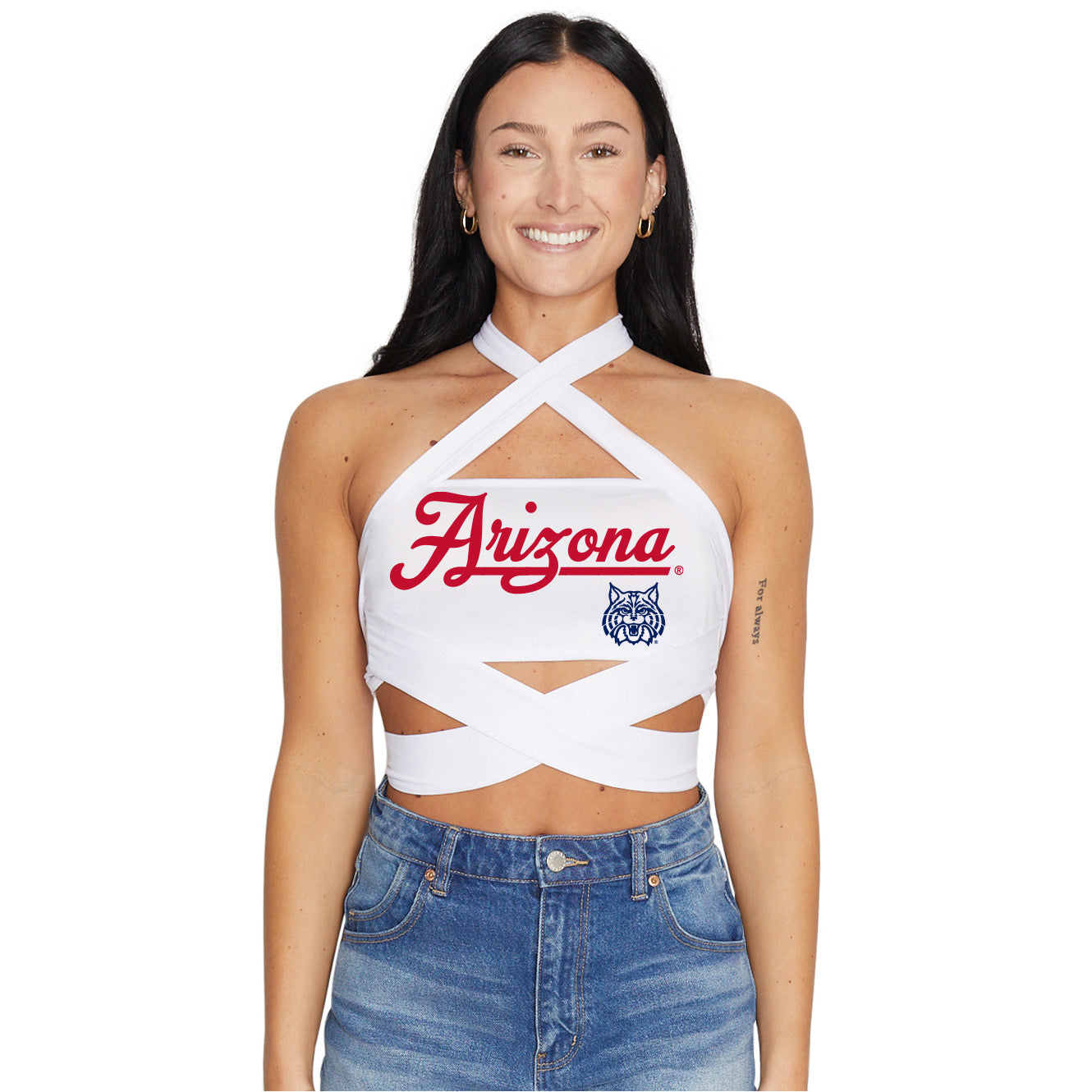 University of Arizona White Multiway Bandeau Top