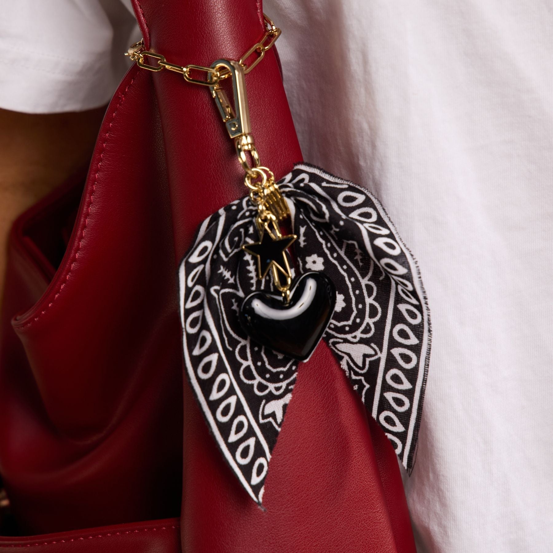 Black Bandana Bag Charm