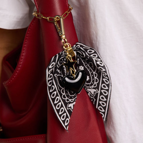 Black Bandana Bag Charm
