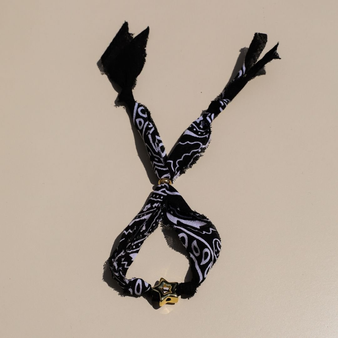 Black Bandana Bolo Bracelet