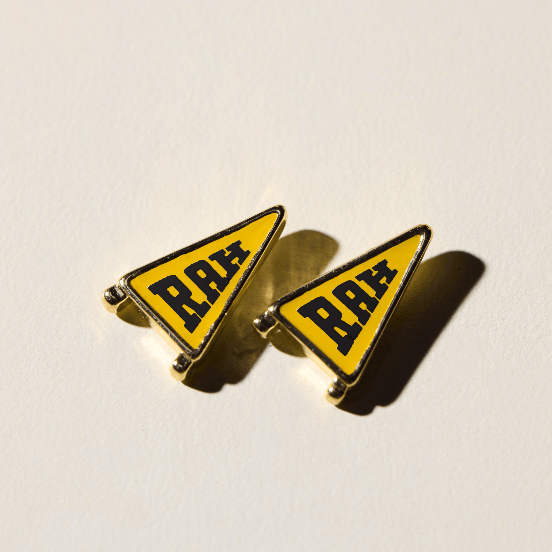 Black & Yellow RAH Pennant Studs