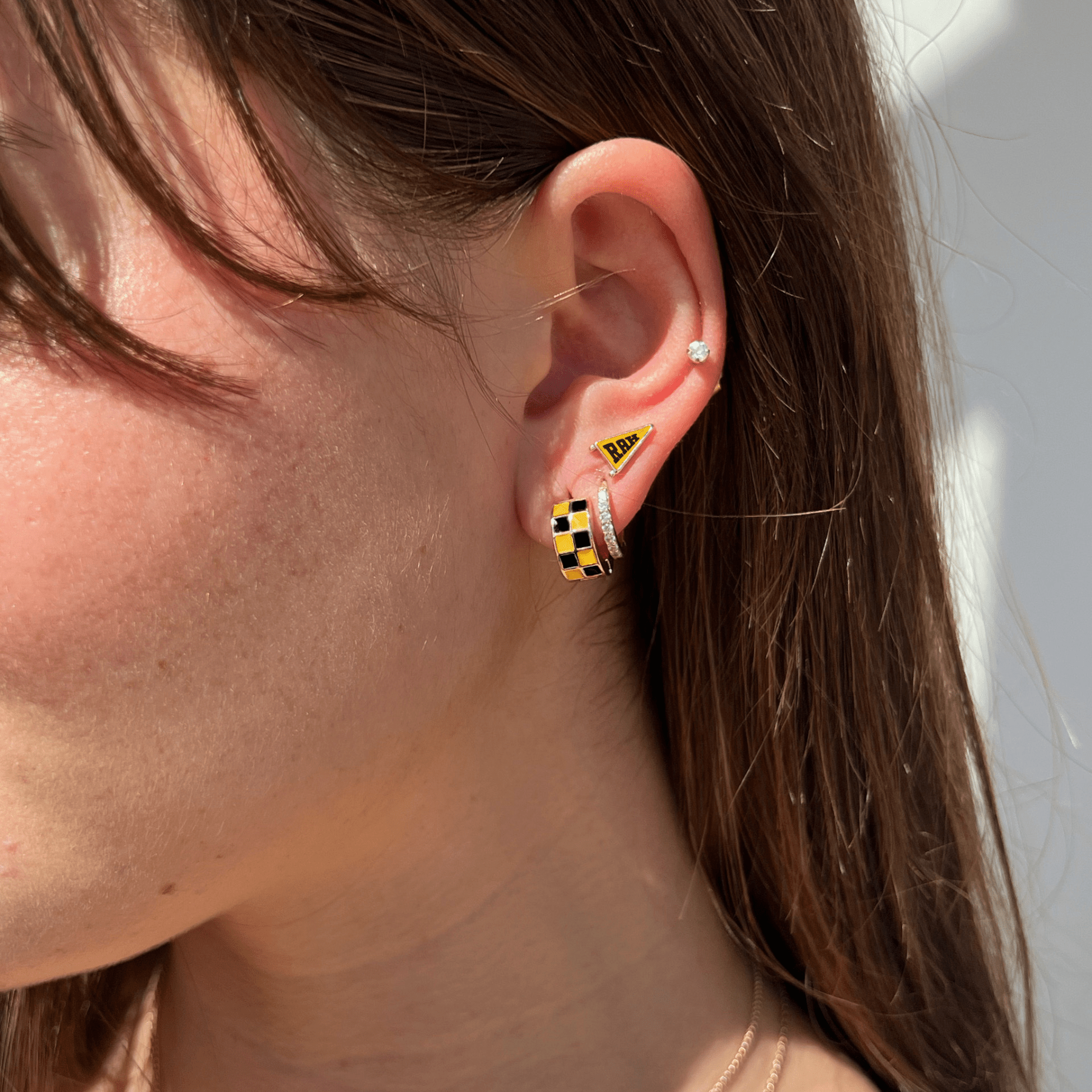 Black & Yellow RAH Pennant Studs