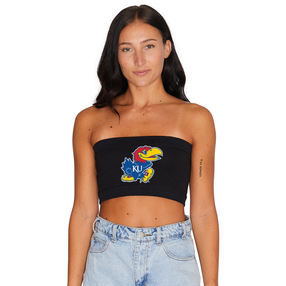 Kansas Jayhawks Black Bandeau Top