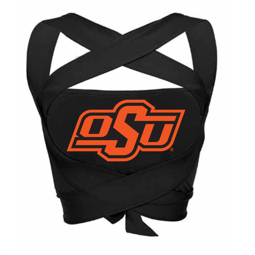 Oklahoma State Black Multi Way Bandeau Top