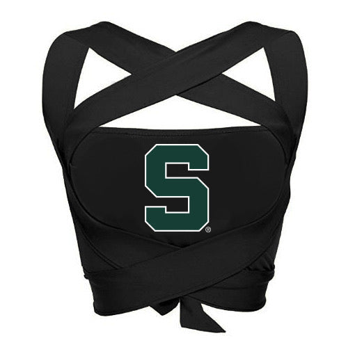 Michigan State Black Multi Way Bandeau Top