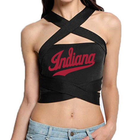Indiana Hoosiers Black Multi Way Bandeau Top