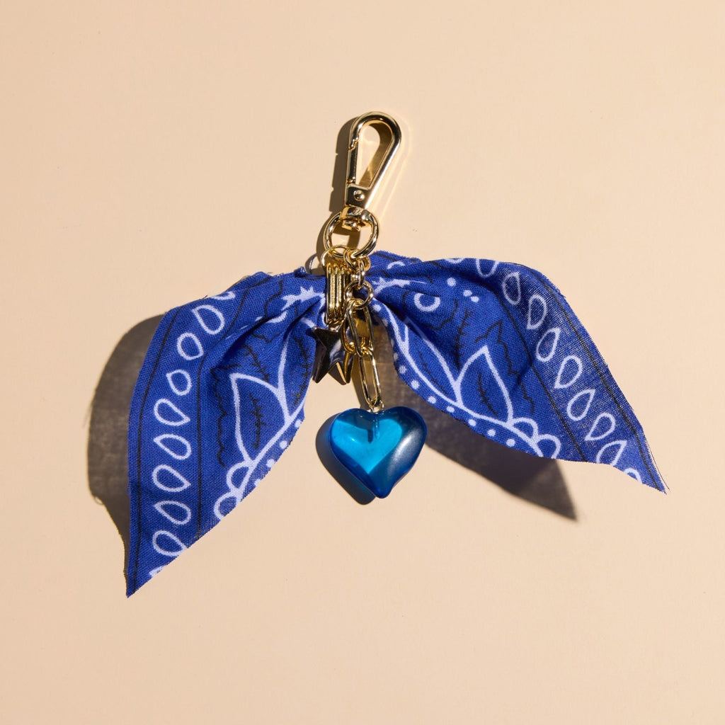Blue Bandana Bag Charm