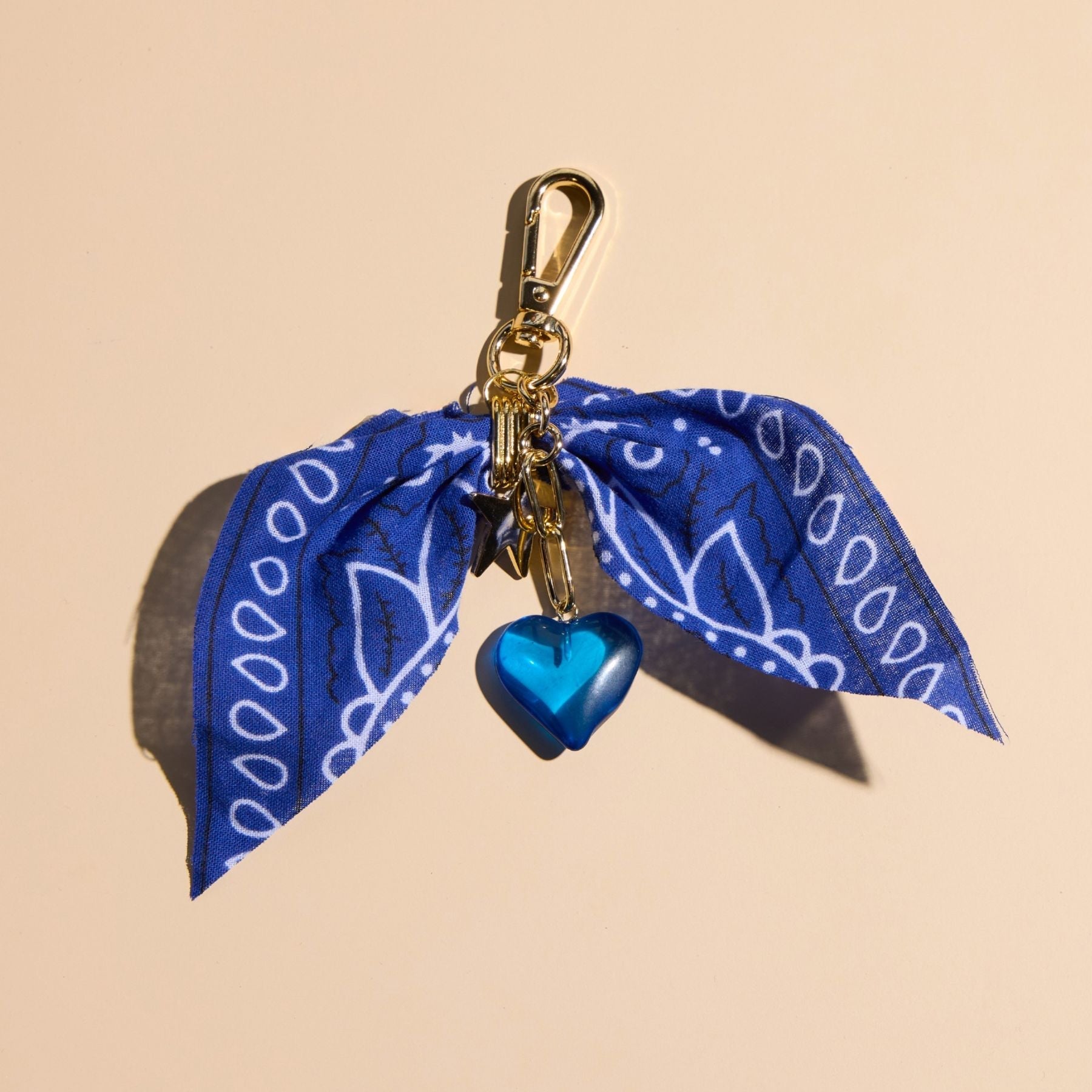 Blue Bandana Bag Charm