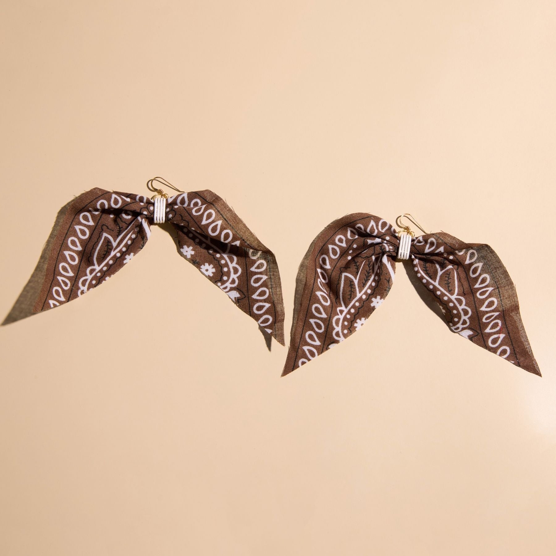 Brown Bandana Statement Earrings