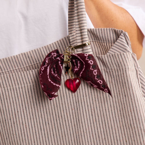 Burgundy Bandana Bag Charm