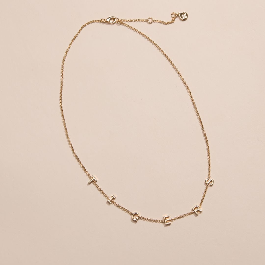 Clemson University "TIGERS" Initial Necklace