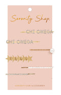 Chi Omega Sorority Hair Clips