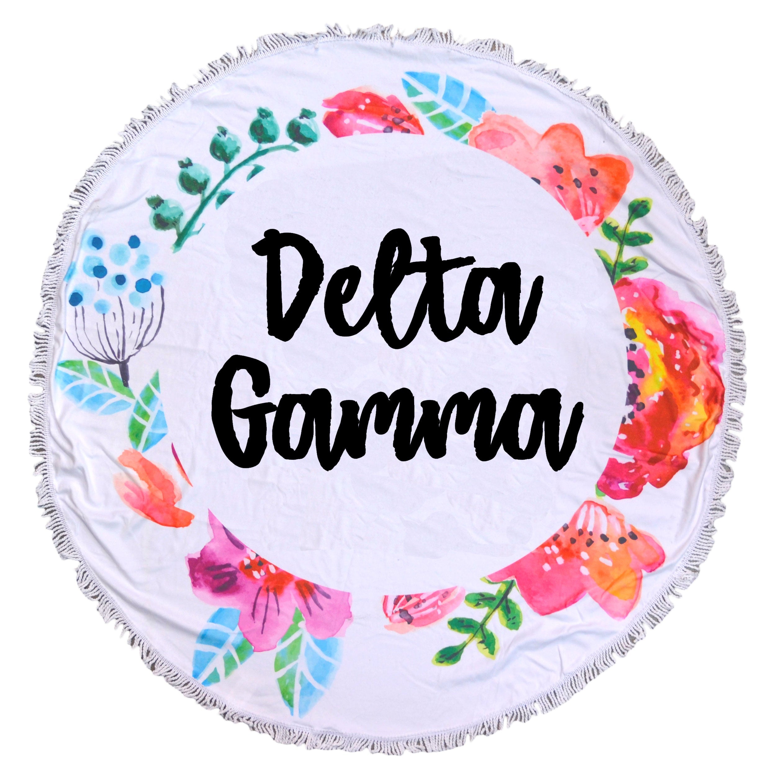 Delta Gamma Floral Fringe Towel Blanket