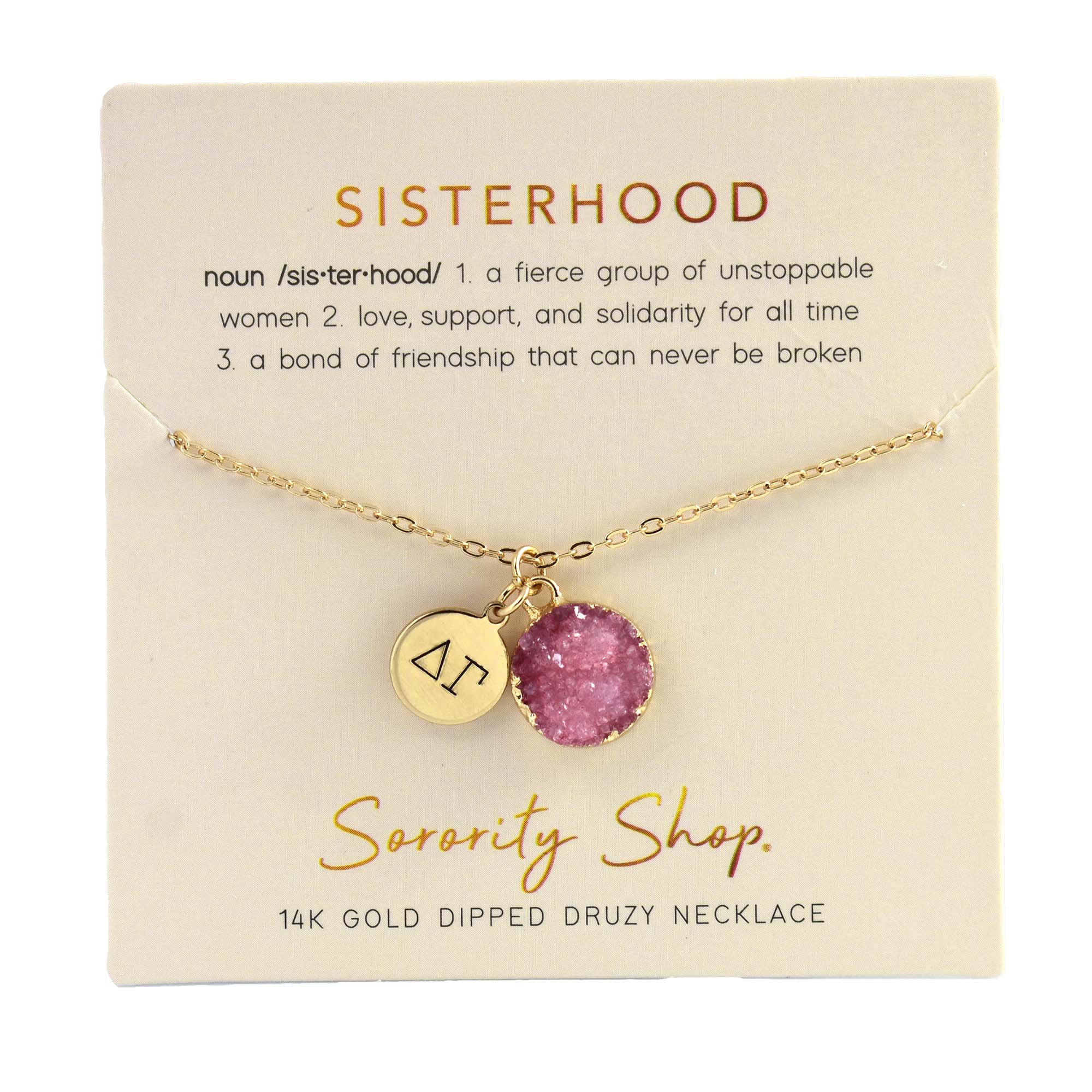 Delta Gamma Sisterhood Druzy Necklace