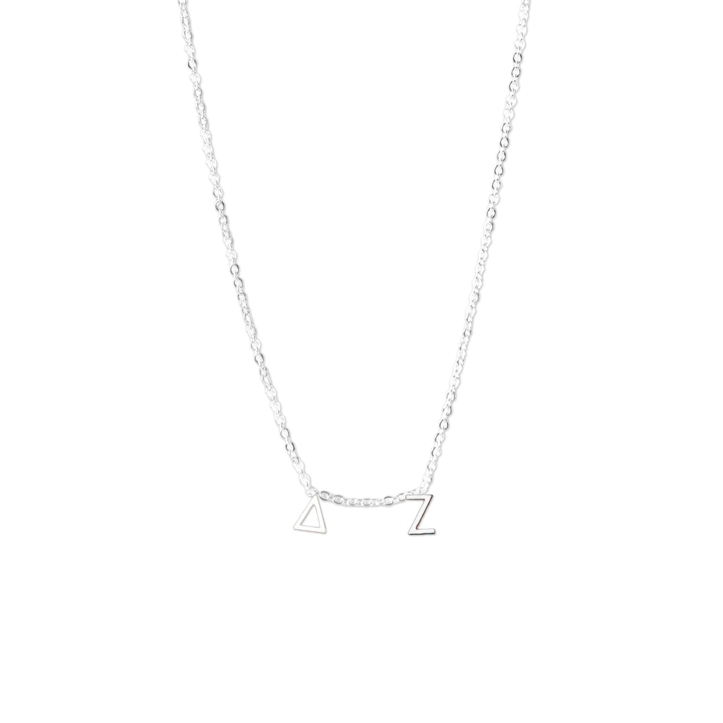Delta Zeta Silver Greek Letters Necklace