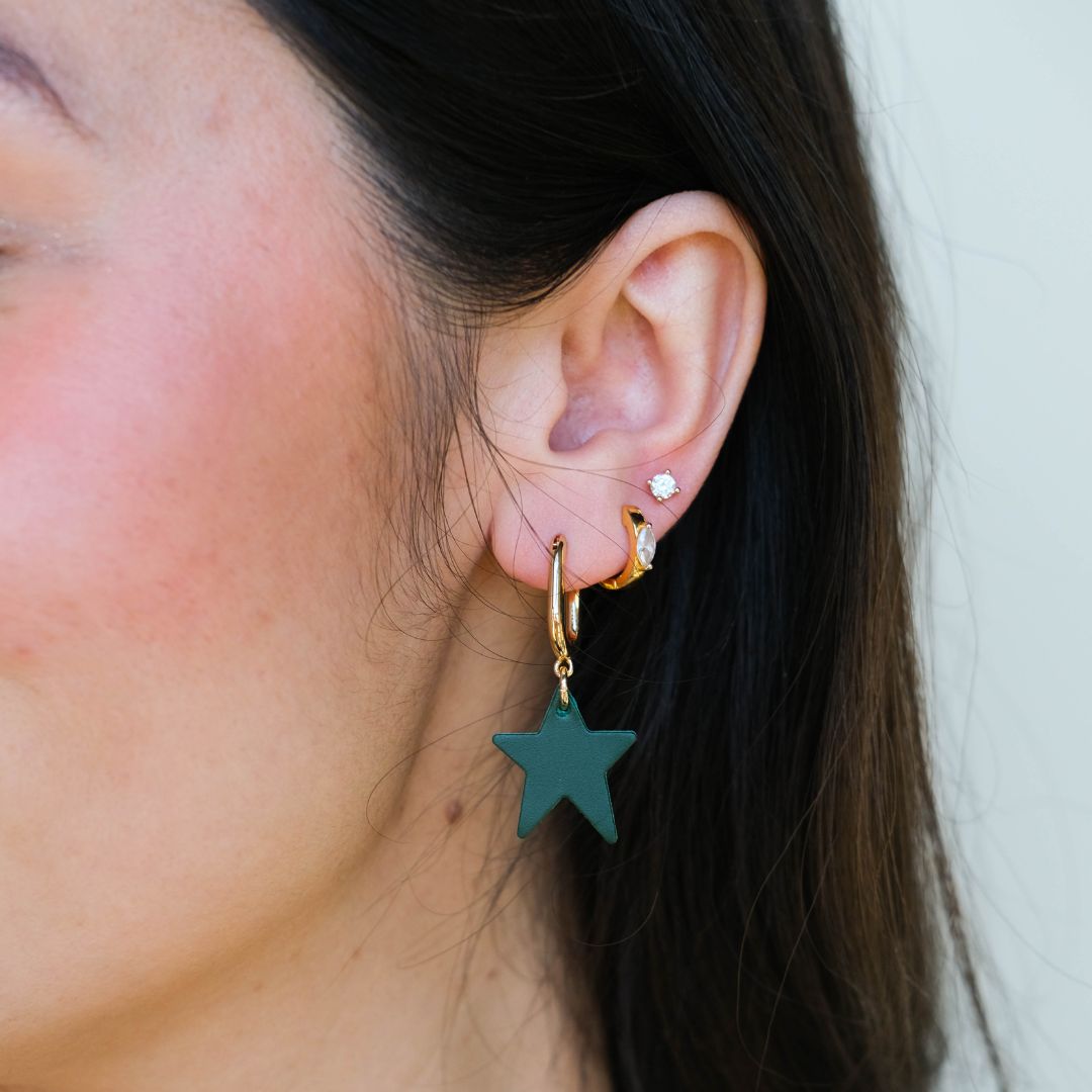 Evergreen Tate Star Huggie Earrings
