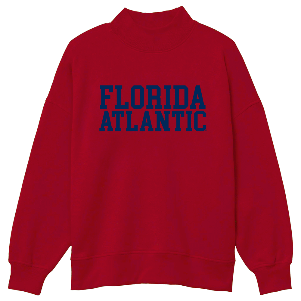Florida Atlantic Owls Red Mock Neck Sweatshirt