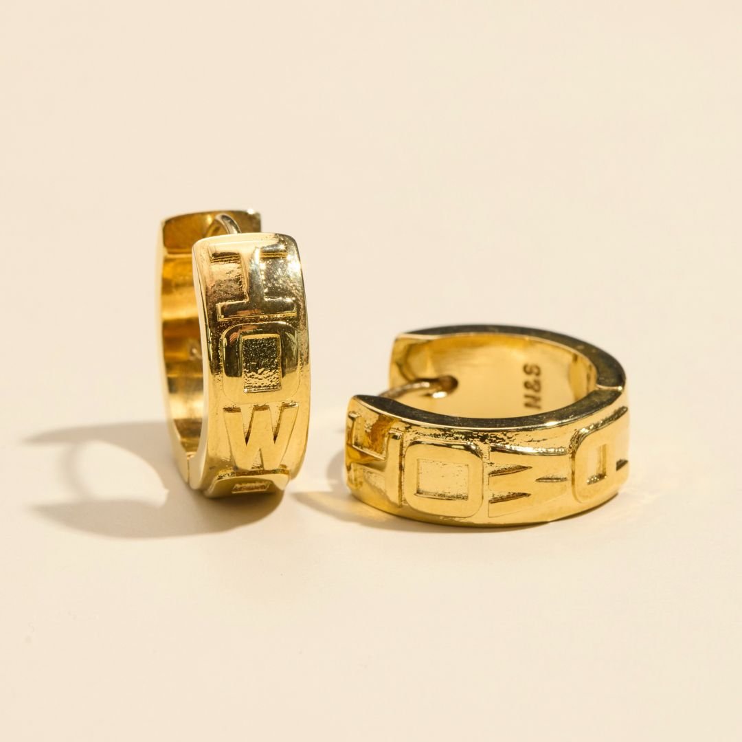 Gold University of Iowa Hoop Earrings