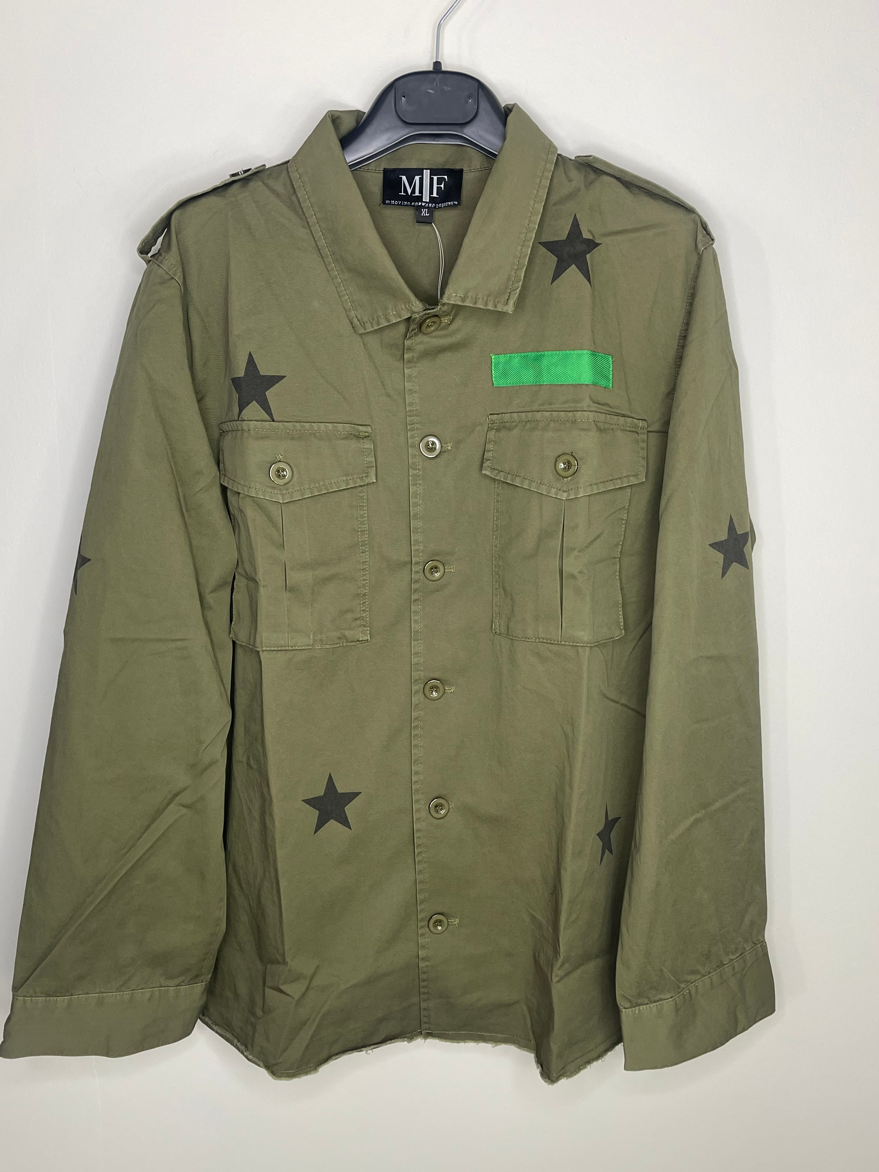 Purdue University Script Army Green Shacket