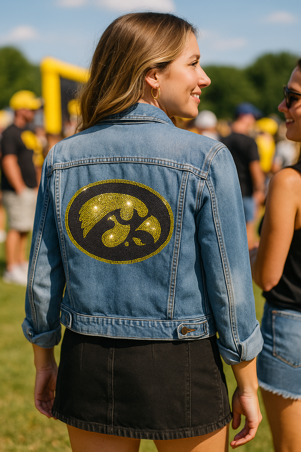 University of Iowa Oval Tigerhawk Blue Denim Jacket