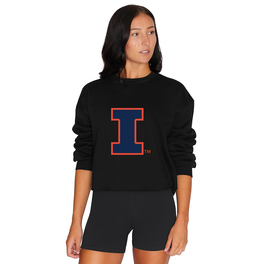 Illinois Fighting Illini Black Crewneck