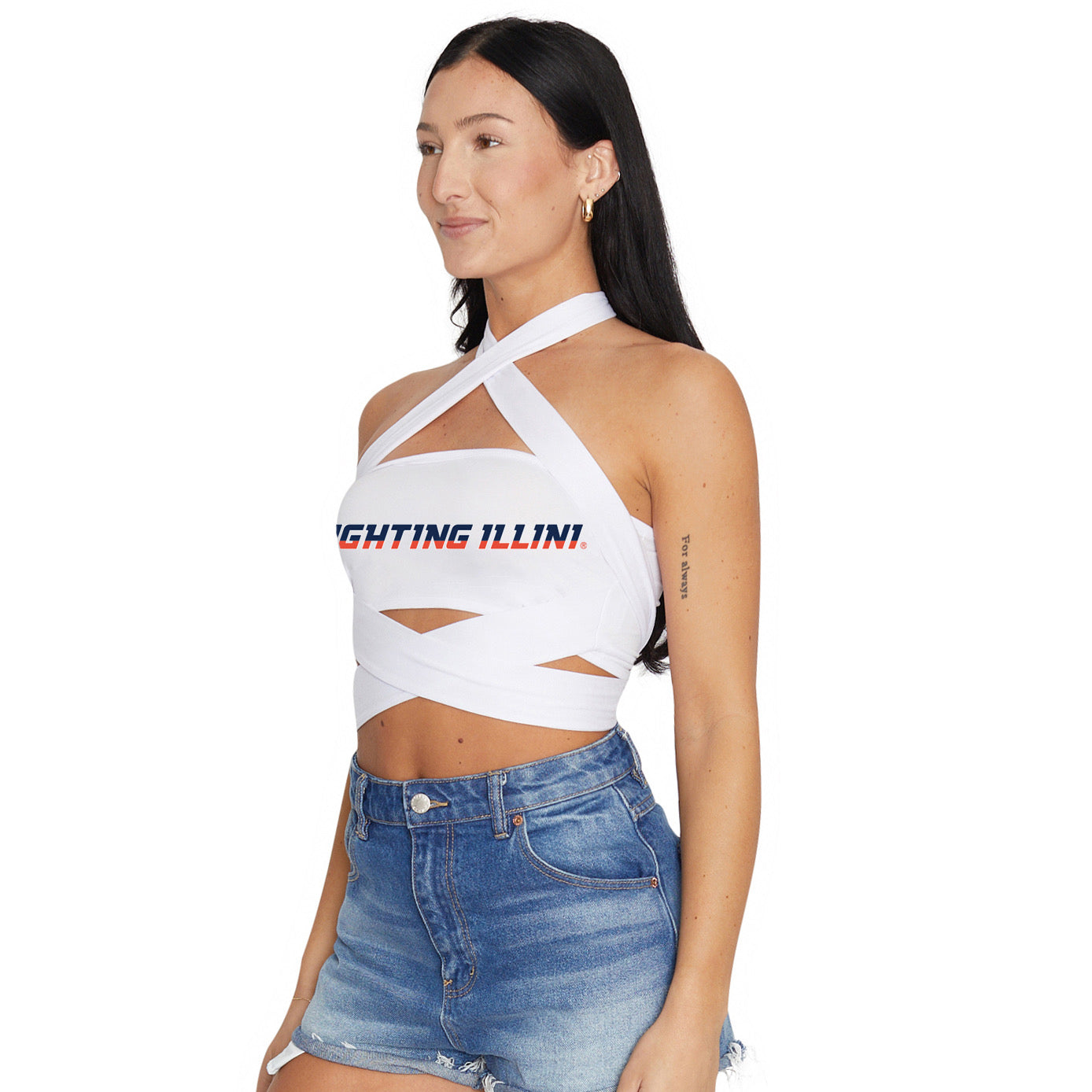 Illinois Fighting Illini White Multi Way Bandeau Top