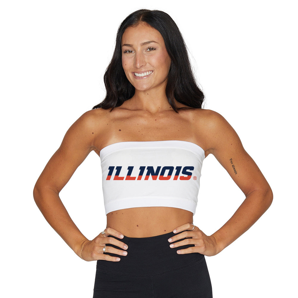 Illinois Fighting Illini White Bandeau Top