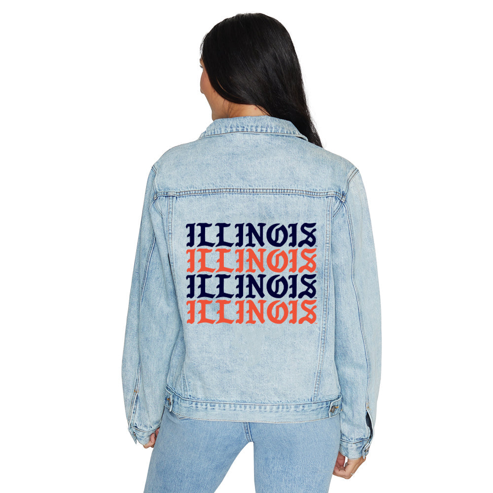 Illinois Fighting Illini Gothic Denim Jacket