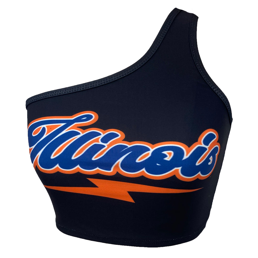 Illinois Fighting Illini Lightning One Shoulder Top