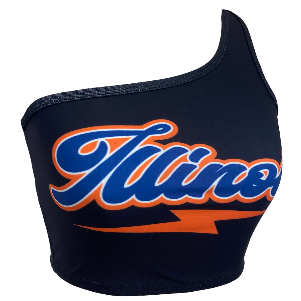 Illinois Fighting Illini Lightning One Shoulder Top