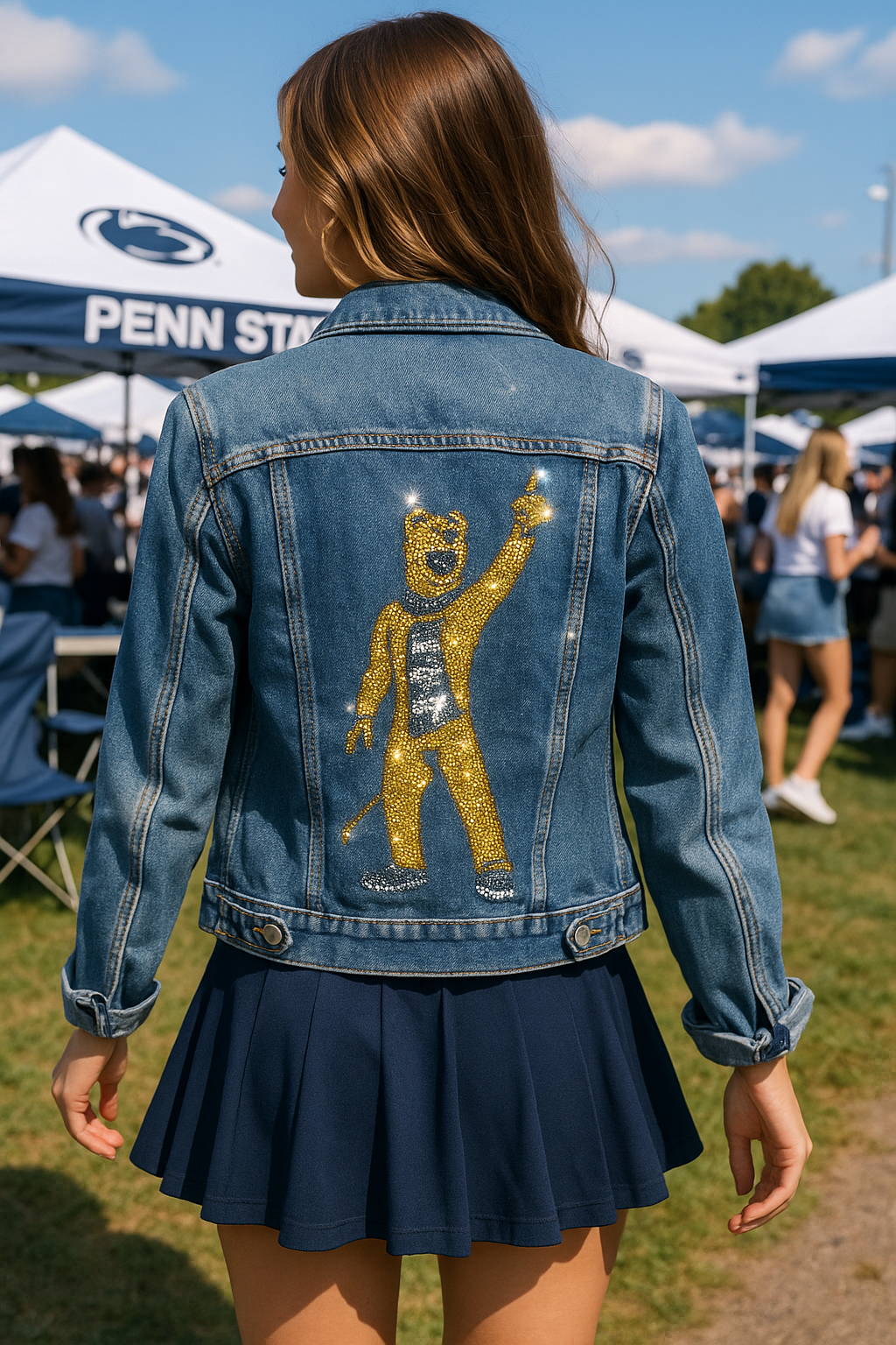Penn State Full Mascot Blue Denim Jacket