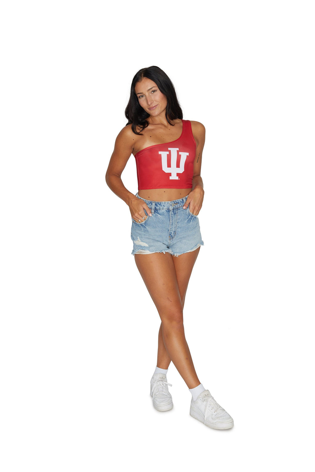 Indiana Hoosiers Crimson One Shoulder Top