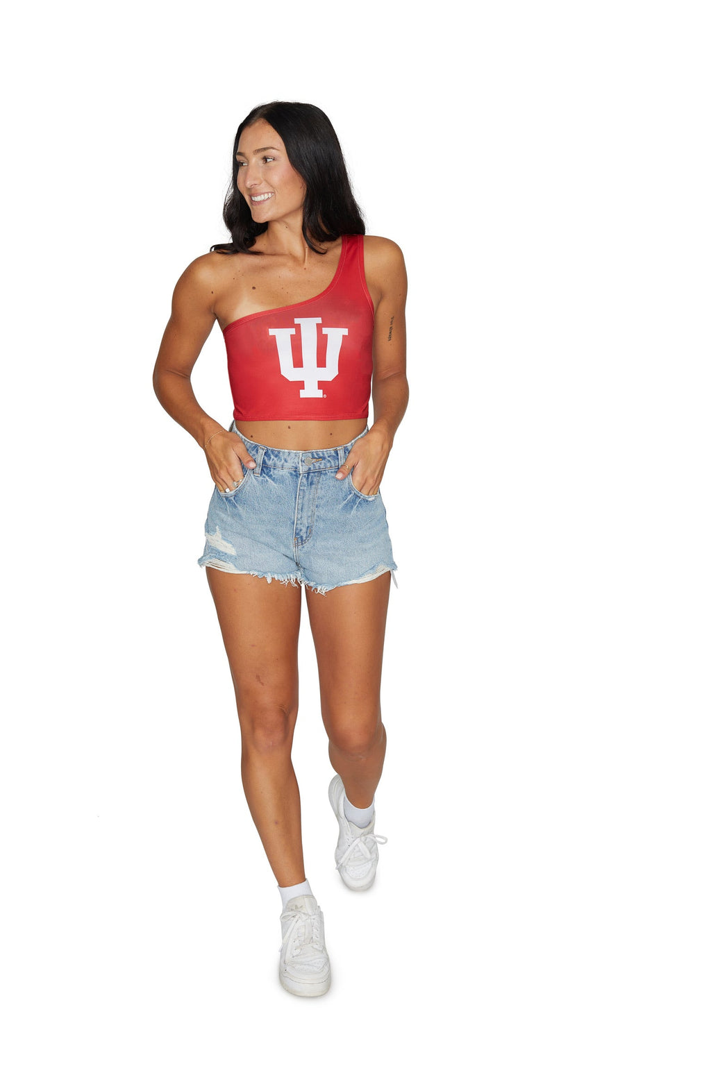 Indiana Hoosiers Crimson One Shoulder Top