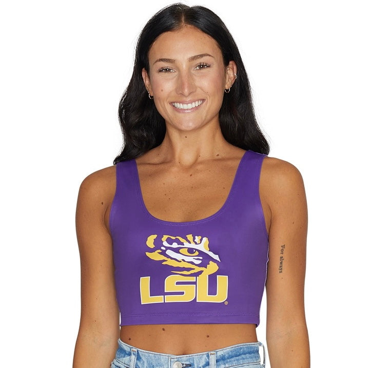 LSU Purple Crop Tank Top