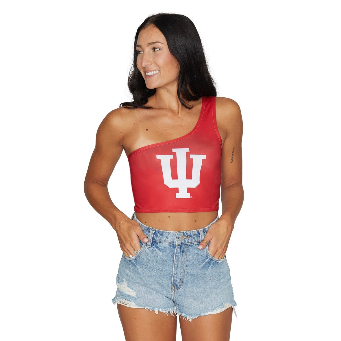Indiana Hoosiers Crimson One Shoulder Top