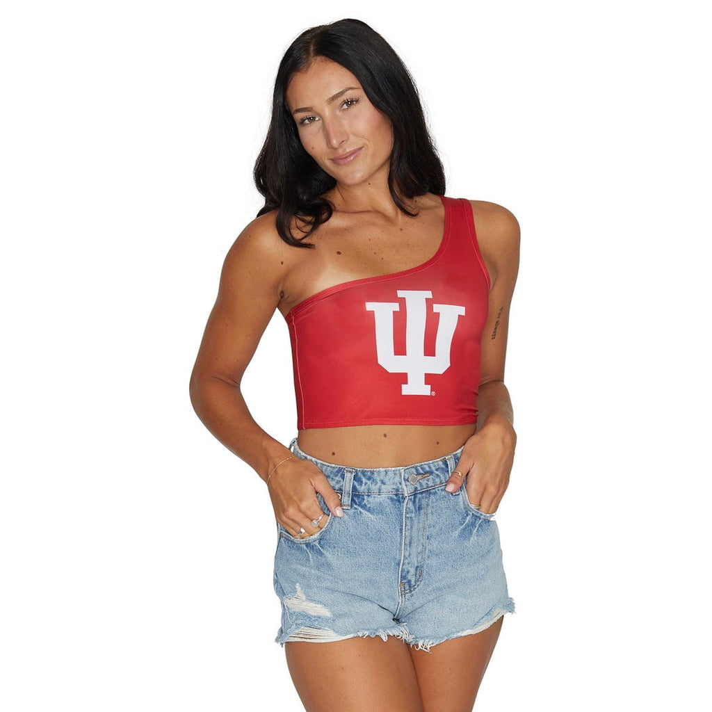 Indiana Hoosiers Crimson One Shoulder Top