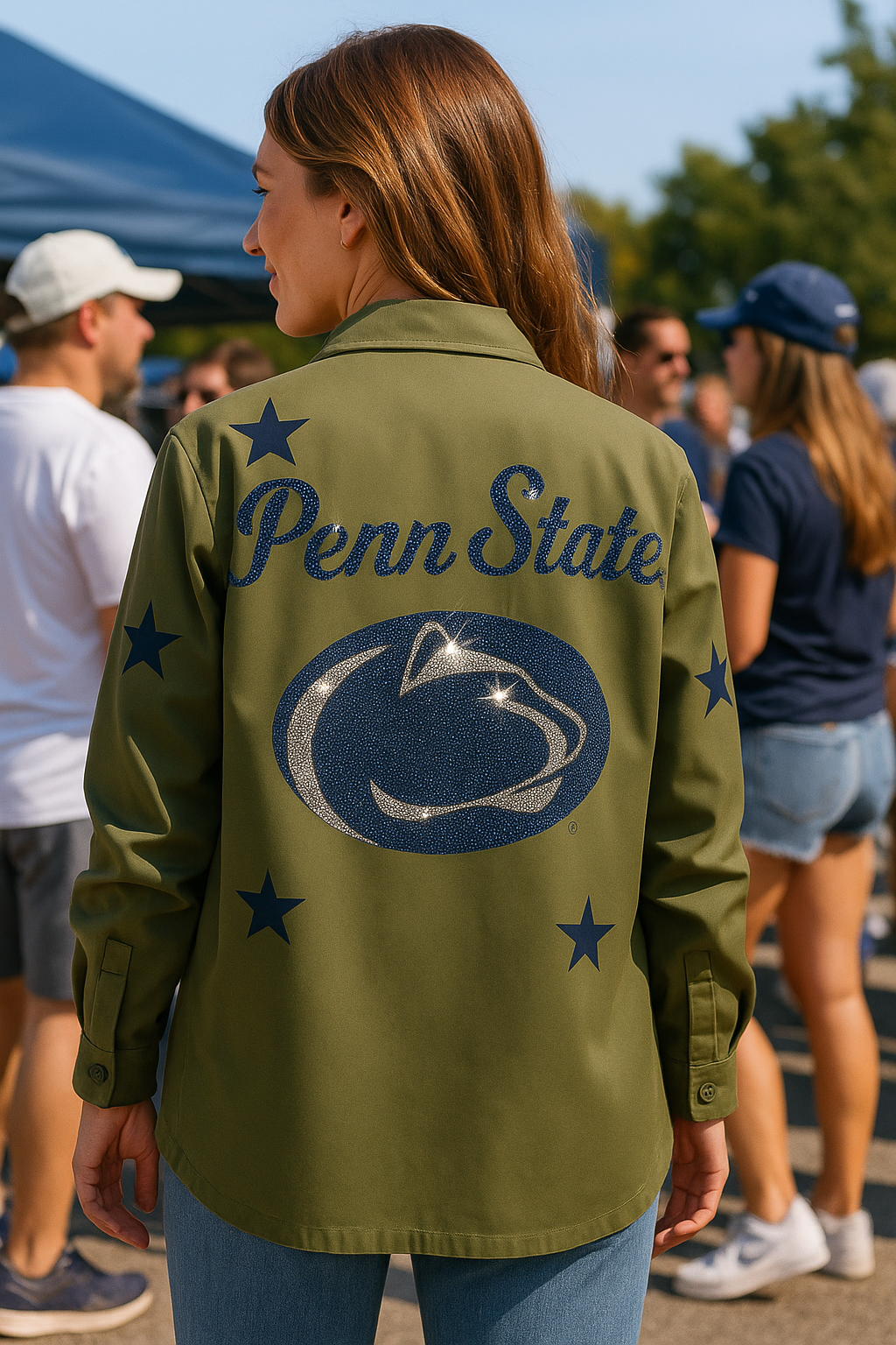 Penn State Decal Green Army Shacket